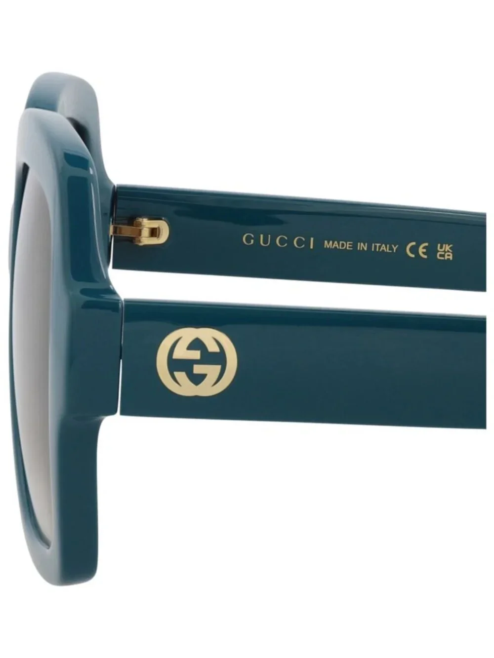 New Gucci Women's Sunglasses Square Rectangle Injection Frame Blue Blue Brown